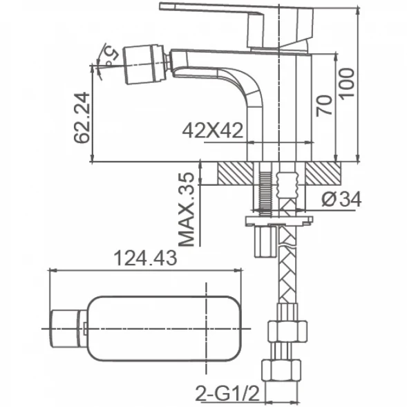 Смеситель для биде Wonzon &amp; Woghand Arnie WW-695001-MB черный матовый
