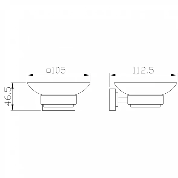 Мыльница Wonzon &amp; Woghand Flat WW-9722 настенная, хром