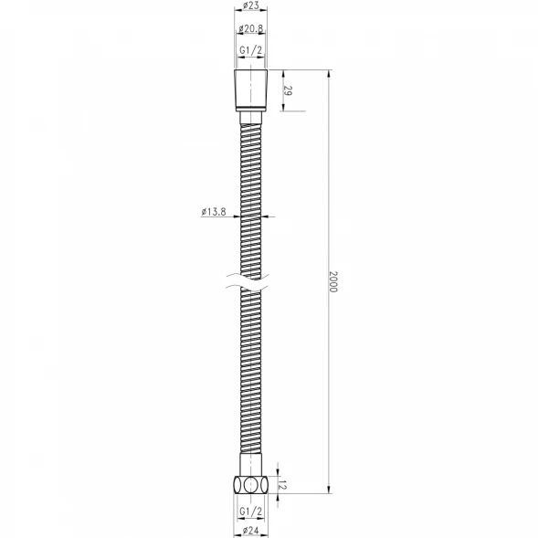 Душевой шланг Cezares CZR-FMM-200-01 200 см, хром