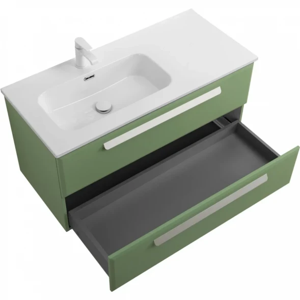 Тумба под раковину Cezares Eco ECO-CER-N-1000-2C-SO-PS-P-L 100 см L, подвесная, фисташковый матовый
