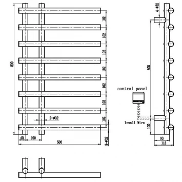 Полотенцесушитель электрический 800x500 Boheme Uno 722-CR