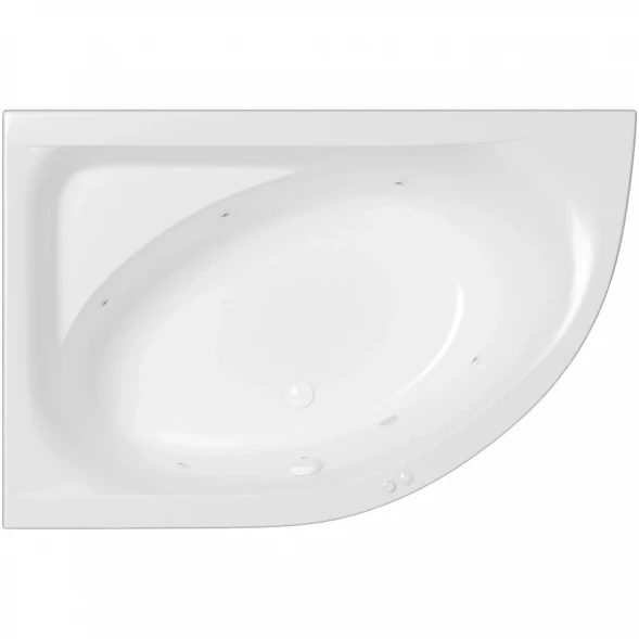 Акриловая ванна Whitecross Aquarella 0108.170110.100.SOFT.WH 170x110 см L, с гидромассажем, угловая, белый