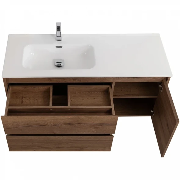 Тумба под раковину BelBagno Kraft KRAFT-1200-2C-1A-SO-RT-L 120 см L, подвесная, Rovere Tabacco