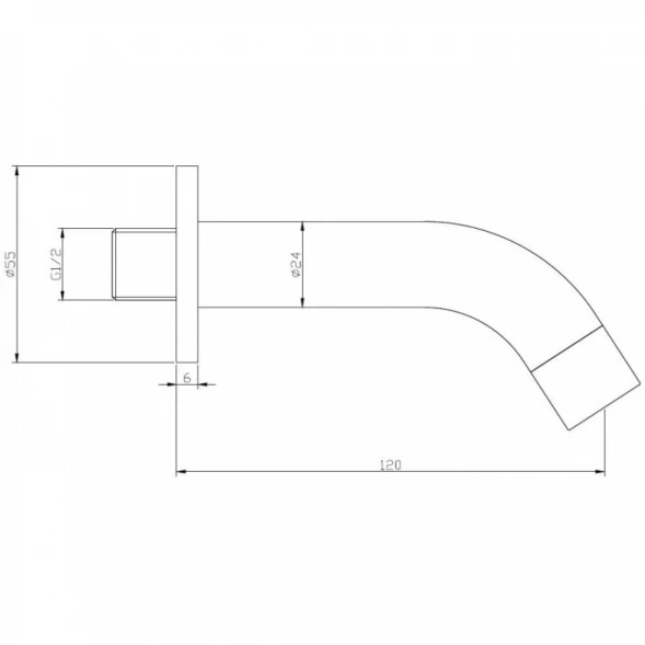 Излив для ванны 120 мм BelBagno Ancona ANCONA-BC-CRM