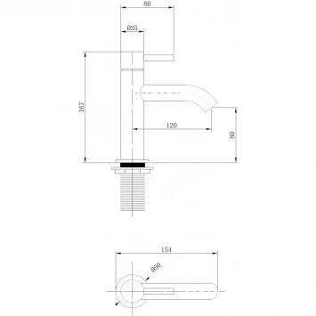 Смеситель для раковины Abber Wasser Kreis AF8110NG никель