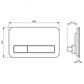 Кнопка смыва Villeroy &amp; Boch ViConnect 200G 922400RA для инсталляции, серый глянец