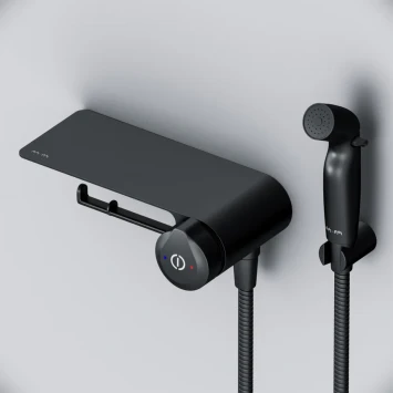 Гигиенический душ Am.Pm X-Joy TouchReel F0H85A822 со смесителем, черный матовый