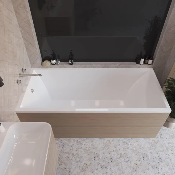 Ванна из литьевого мрамора Marmo Bagno Милано MB-M170-75 170x75 см, белый