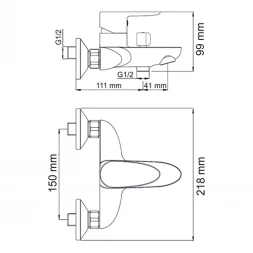 Смеситель для ванны WasserKRAFT Leine 3501