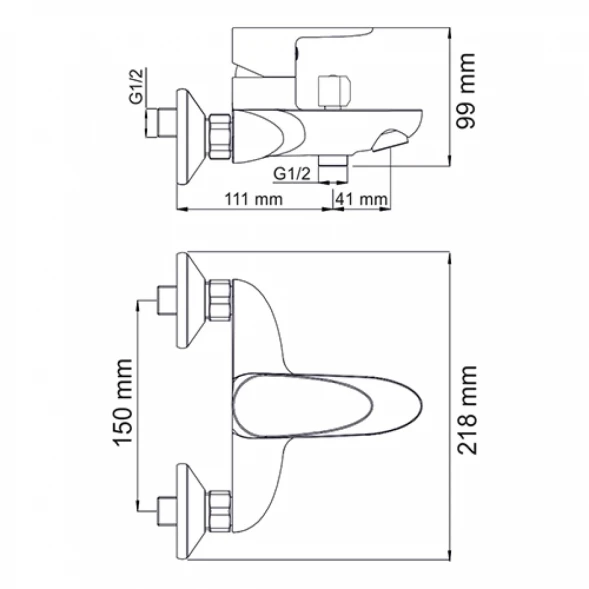 Смеситель для ванны  WasserKRAFT Leine 3501