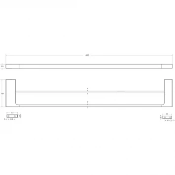 Полотенцедержатель Cezares Slider SLIDER-THD-80-01 80 см, хром