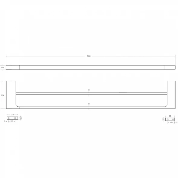 Полотенцедержатель Cezares Slider SLIDER-THD-80-01 80 см, хром