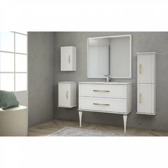 Зеркало Cezares Tiffany 45046 98x90 см, с LED-подсветкой, антизапотеванием, Bianco Opaco