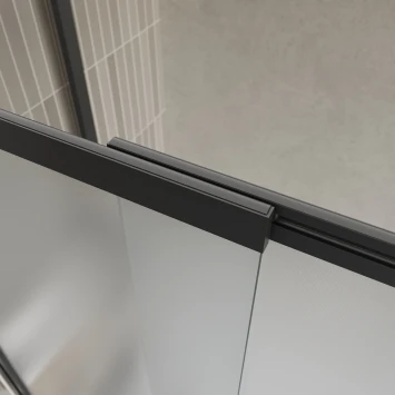 Шторка на ванну BelBagno Luce LUCE-VF-11-90/145-P-NERO 90 см, профиль черный матовый, стекло текстурное