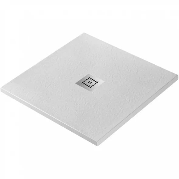 Душевой поддон BelBagno Uno TRAY-MR-UNO-A-90-35-W-CR 90x90 см, из литьевого мрамора, квадратный, белый