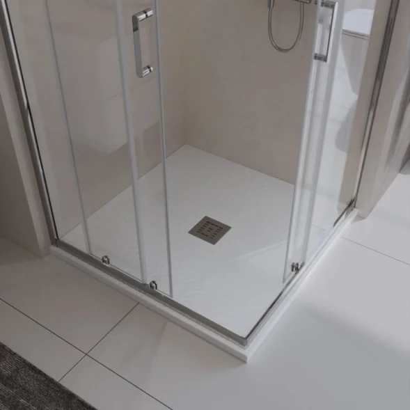 Душевой поддон BelBagno Uno TRAY-MR-UNO-A-90-35-W-CR 90x90 см, из литьевого мрамора, квадратный, белый