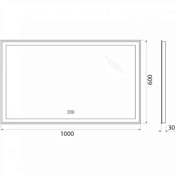 Зеркало 100x60 см BelBagno SPC-GRT-1000-600-LED-TCH-WARM