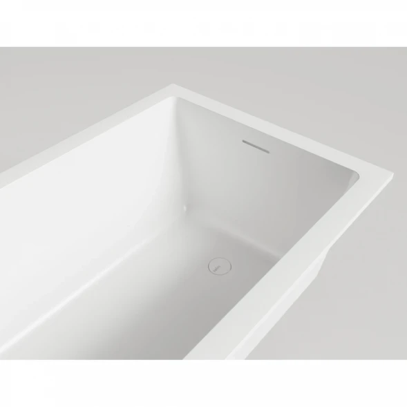 Ванна из литьевого мрамора Salini S-Sense Cascata Kit 104513M 180x80 см, белый матовый