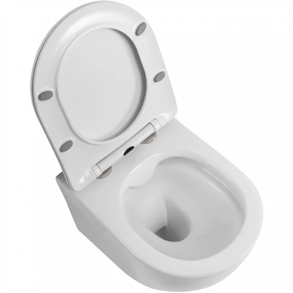 Унитаз подвесной BelBagno Due 2.1 BB7006CHR/SC  безободковый, с сиденьем микролифт, белый