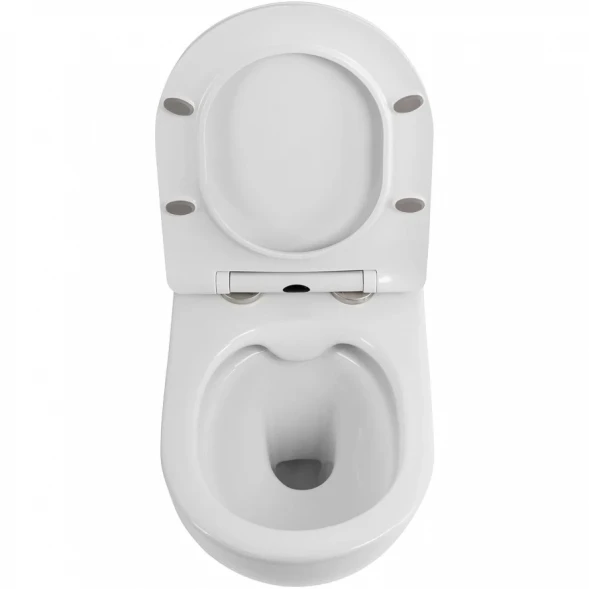 Унитаз подвесной BelBagno Due 2.1 BB7006CHR/SC  безободковый, с сиденьем микролифт, белый
