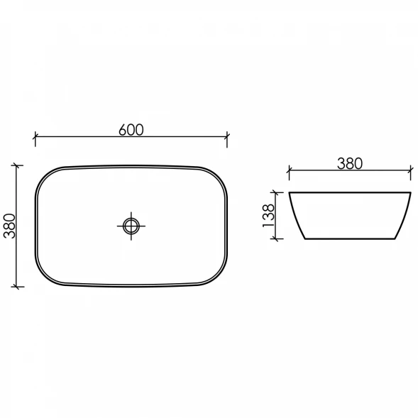 Раковина 60x38 см Ceramica Nova Element CN6049MB