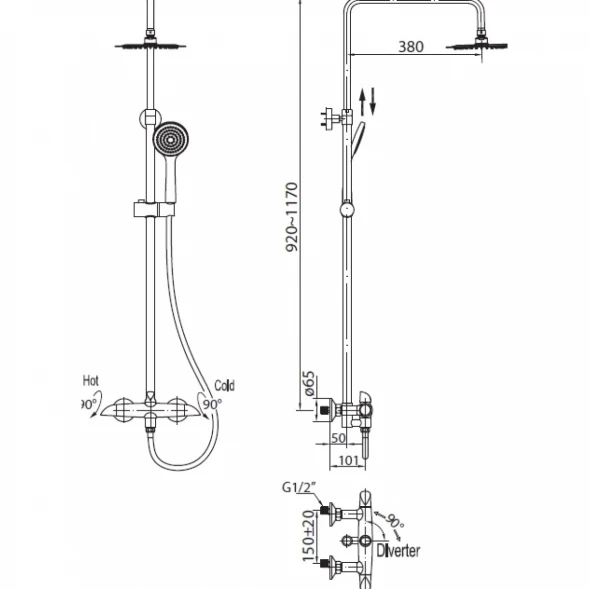 Душевая система BelBagno Grano Twist GRA-DOC-CRM