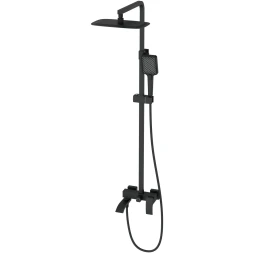 Душевая система Wonzon &amp; Woghand Fit WW-88739009-MB 300x200 мм, со смесителем, черный матовый