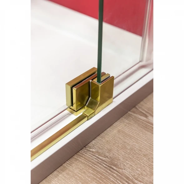 Душевой уголок Cezares Slider SLIDER-AH-1-100-100/110-C-BORO 100-110x99,5 см, профиль золотой матовый, стекло прозрачное