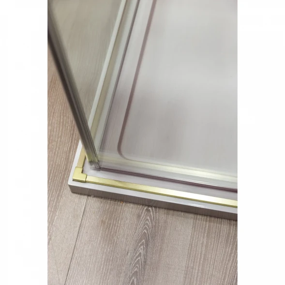 Душевой уголок Cezares Slider SLIDER-AH-1-100-100/110-C-BORO 100-110x99,5 см, профиль золотой матовый, стекло прозрачное