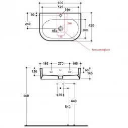 Раковина 60x42 см Kerasan Flo 314201*1