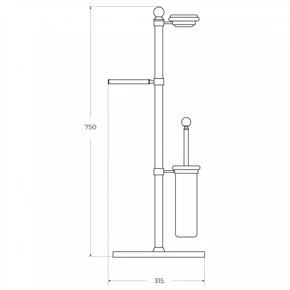 Комплект для туалета Cezares Olimp OLIMP-WCS-03/24-Sw напольный, золотой