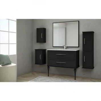 Зеркало Cezares Tiffany 45047 98x90 см, с LED-подсветкой, антизапотеванием, Nero Grafite