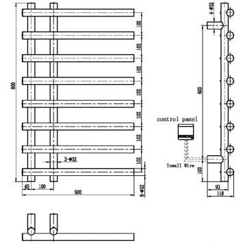 Полотенцесушитель электрический 800x500 Boheme Uno 722-GM