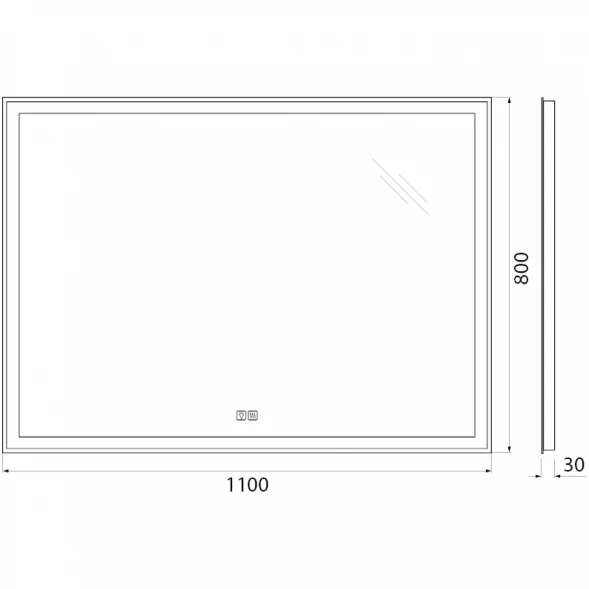 Зеркало 110x80 см BelBagno SPC-GRT-1100-800-LED-TCH-WARM