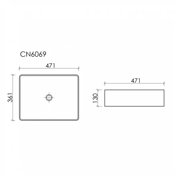 Раковина-чаша Ceramica Nova Element CN6069MB 47,1x36,1 см, накладная, черный матовый