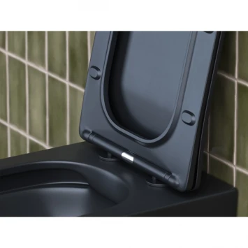 Унитаз подвесной Ceramica Nova Metric CN3007MB безободковый, с сиденьем микролифт, черный матовый