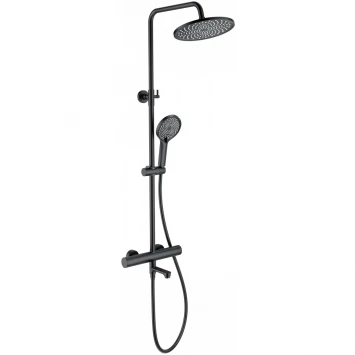 Душевая система Wonzon &amp; Woghand WW-B3069-MB 255 мм, с термостатом, черный матовый