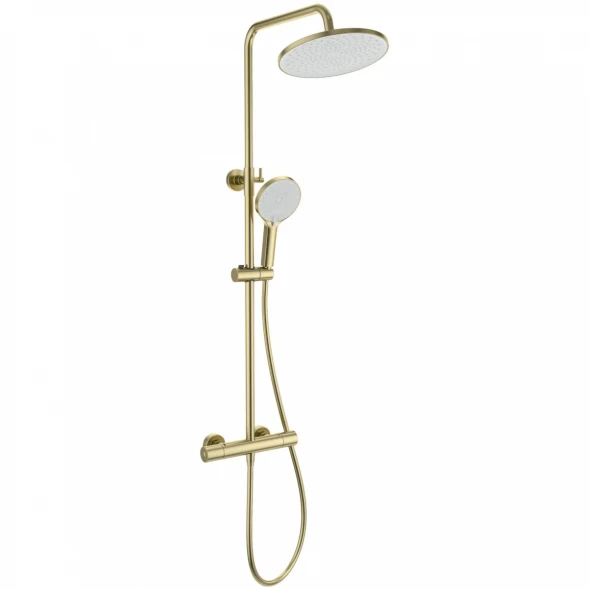 Душевая система Wonzon &amp; Woghand Inn 1 WW-B3013-T1-BG 255 мм, с термостатом, золотой матовый