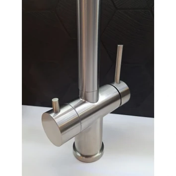Смеситель для кухни AltroBagno Flusso AltroBagnoFlusso050201Ni с подключением к фильтру, гибким изливом, никель