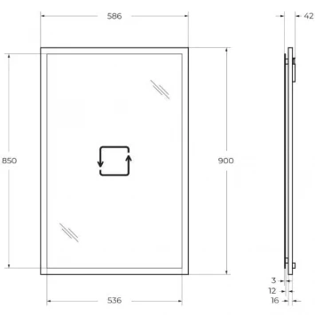 Зеркало Cezares Tiffany 45041 58,6x90 см, с LED-подсветкой, антизапотеванием, Nero Grafite