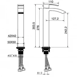 Смеситель для раковины Hansberge Cubito H2077WW белый