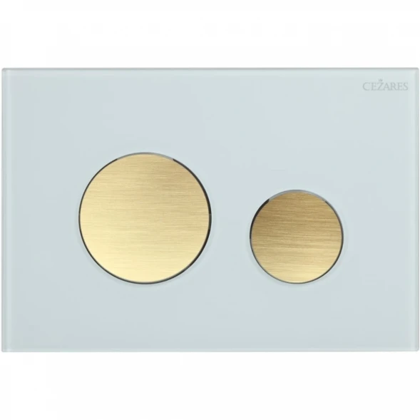 Кнопка смыва Cezares Lux LUX-GB-BORO-C для инсталляции, белый/золотой матовый