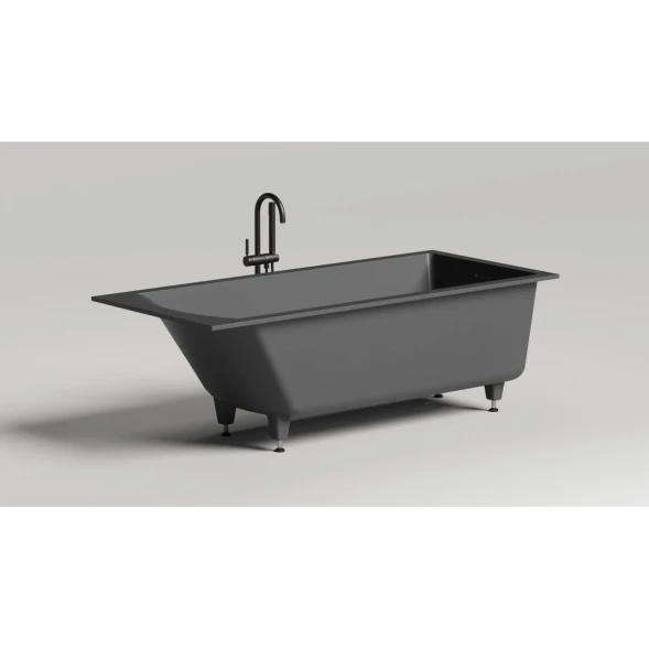 Ванна из литьевого мрамора Salini S-Sense Cascata Kit 104513GF 180x80 см, покраска по RAL глянец полностью