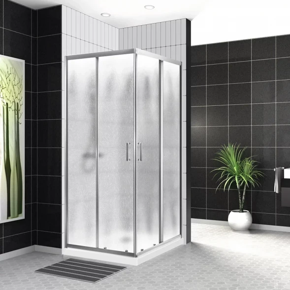 Душевой уголок BelBagno Uno UNO-195-A-2-100-CH-CR 100x100 см, профиль хром, стекло шиншилла