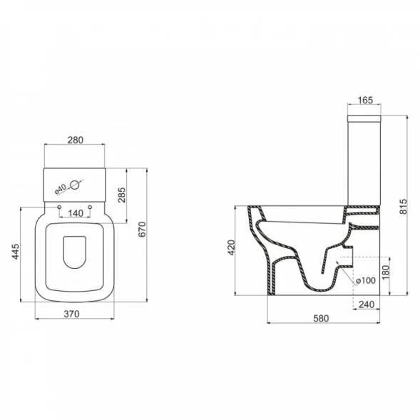Чаша напольного унитаза BelBagno Vaso BB127CP