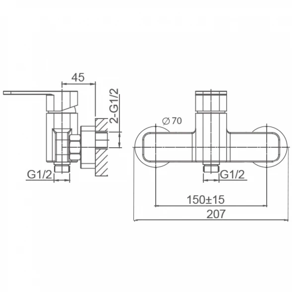 Смеситель для душа Wonzon &amp; Woghand Arnie WW-694101-CR хром