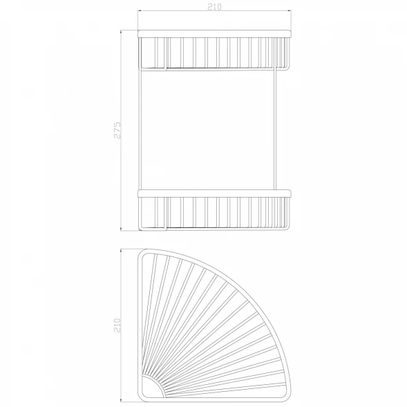 Полка для ванной Wonzon &amp; Woghand WW-4128 21x21 см, угловая, двойная, хром