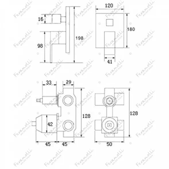 Смеситель для ванны Feramolli Cubo BL633
