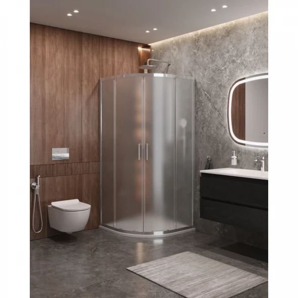 Душевой уголок Cezares Molveno MOLVENO-R-2-80-P-Cr 80x80 см, профиль хром, стекло текстурное