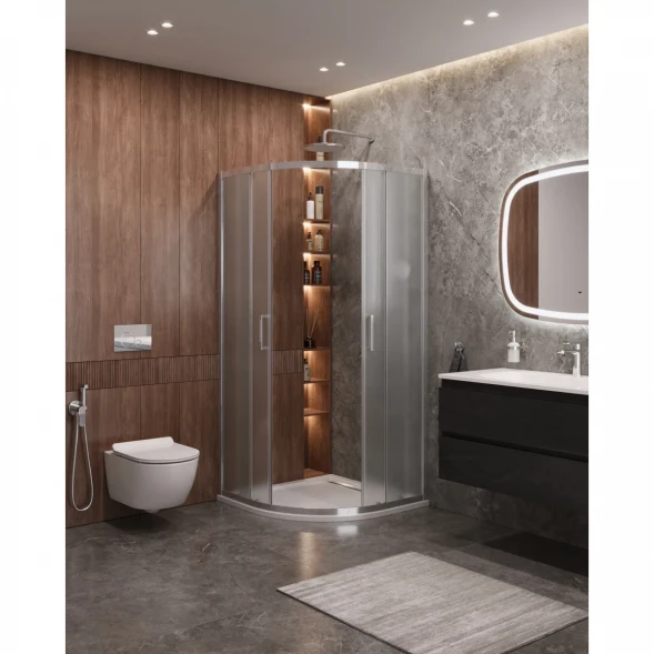 Душевой уголок Cezares Molveno MOLVENO-R-2-80-P-Cr 80x80 см, профиль хром, стекло текстурное